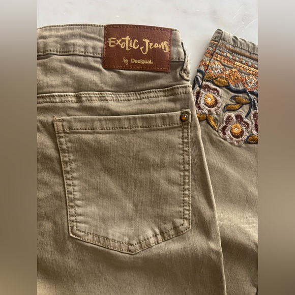 Desigual Exotic Miami Skinny Pant in Tan US Size 4 Euro Size 38 - Picture 9 of 16